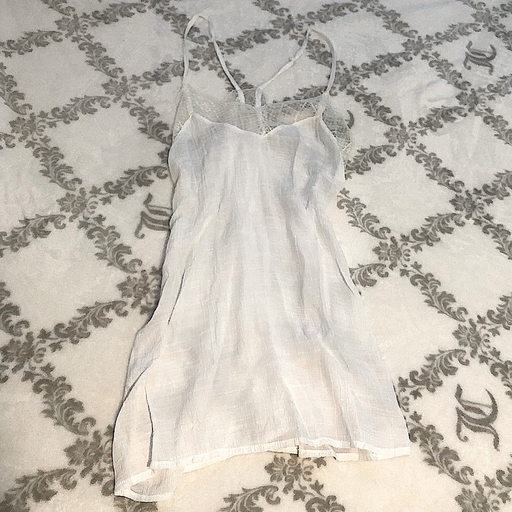 White LoveStitch Slip Dress